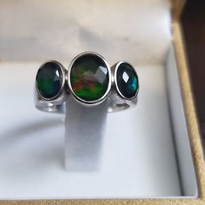 Canadian Ammolite Sterling Silver Ring